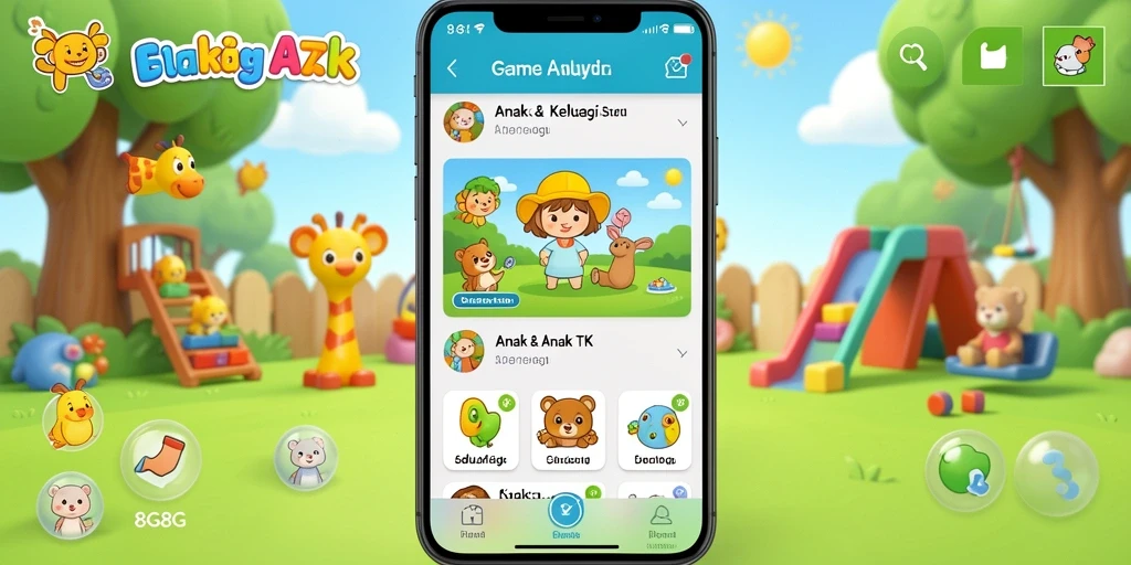 Tampilan antarmuka permainan edukasi anak yang menarik.