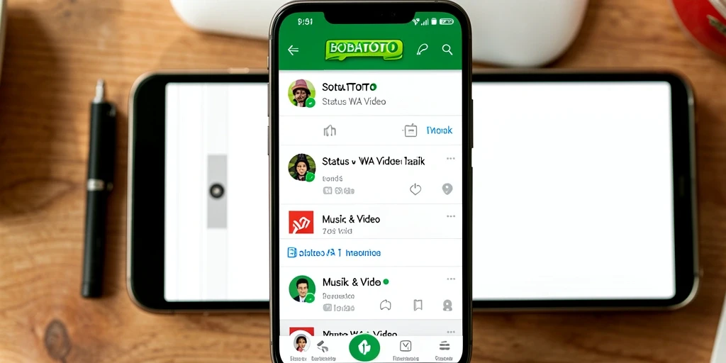 Antarmuka BOBATOTO yang menarik untuk Status WA Video.