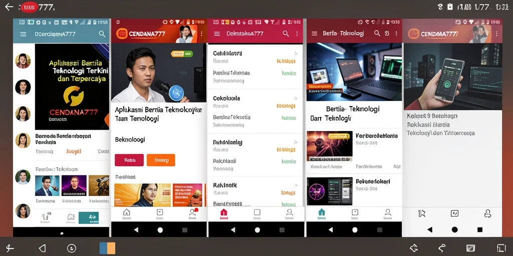 Tampilan antarmuka aplikasi CENDANA777 yang menarik dan informatif.