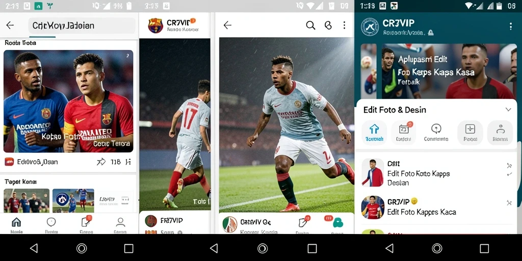 Antarmuka aplikasi CR7VIP dengan fitur Edit Foto Kertas Kaca yang memukau.