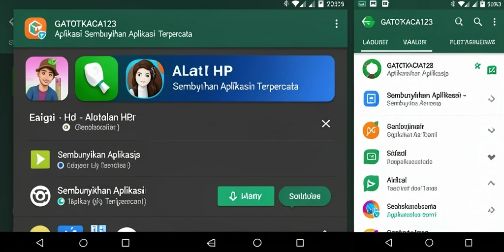 Tampilan antarmuka GATOTKACA123 yang intuitif dalam menyembunyikan aplikasi.