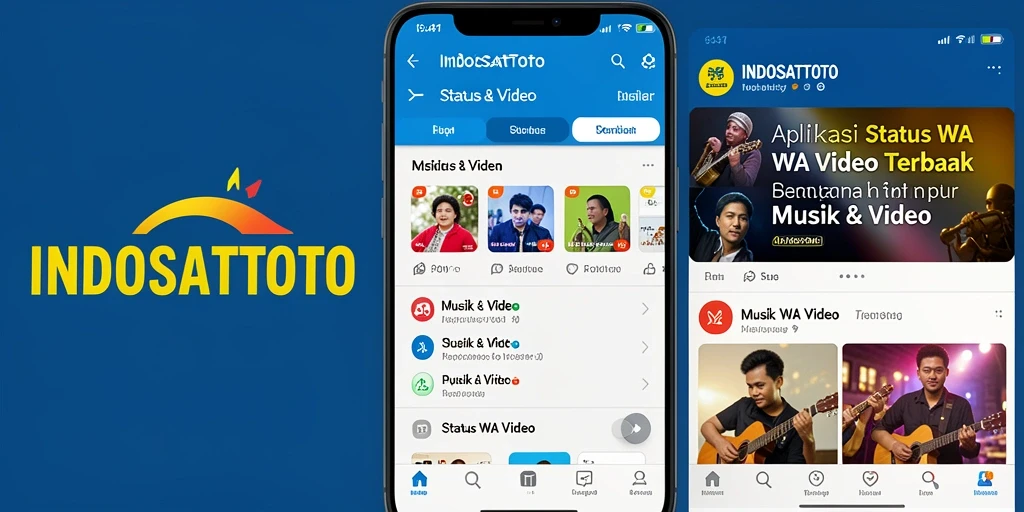 Antarmuka aplikasi INDOSATTOTO menampilkan berbagai pilihan video status yang menarik.