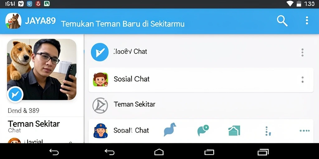 Antarmuka JAYA89 yang menarik dan mudah digunakan untuk mencari teman.