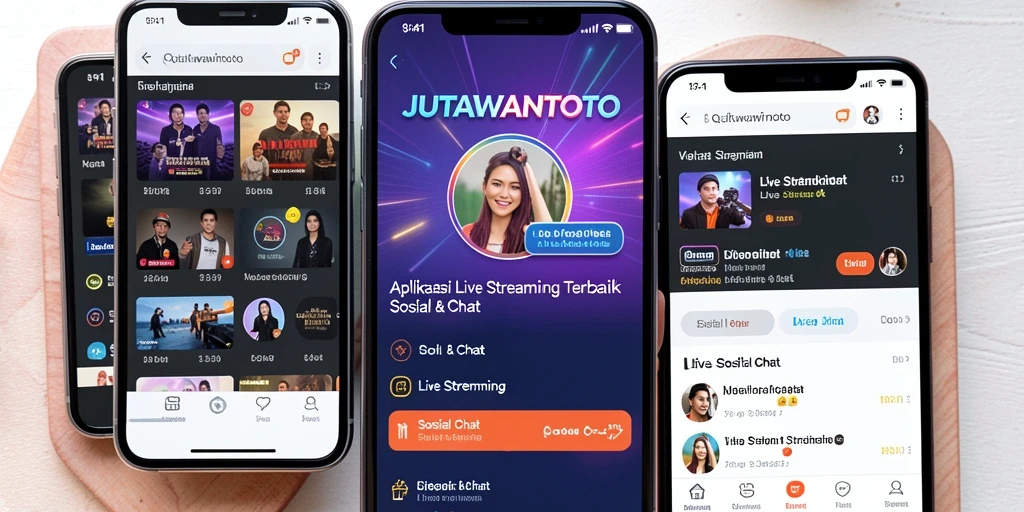 Antarmuka JUTAWANTOTO dengan fitur Live Streaming yang menarik.
