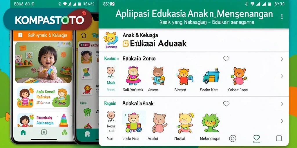 Antarmuka KOMPASTOTO yang menarik untuk anak-anak.