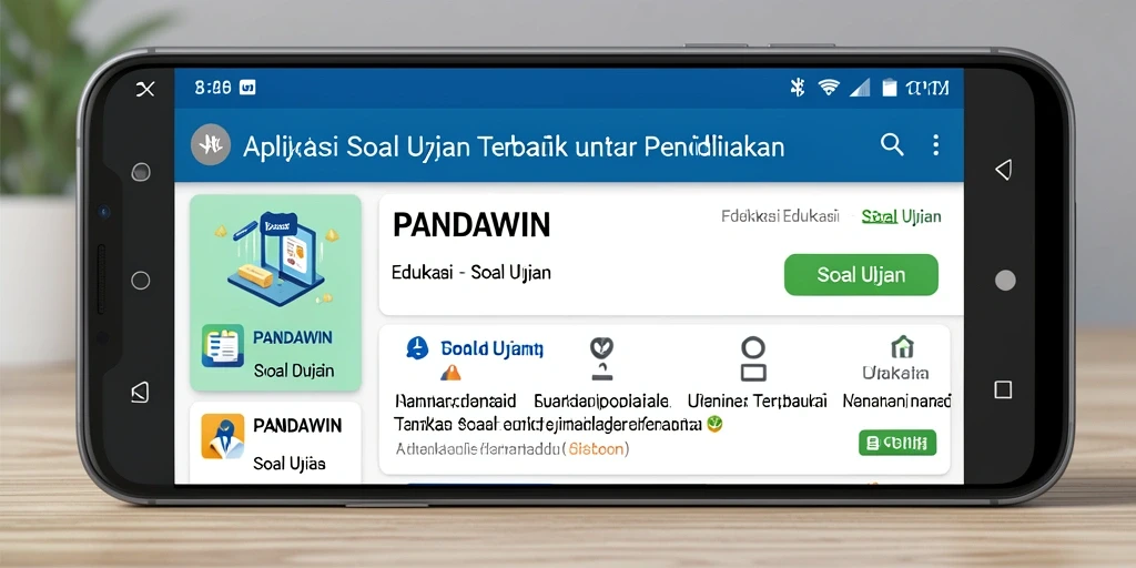 Tampilan antarmuka aplikasi PANDAWIN untuk Soal Ujian.