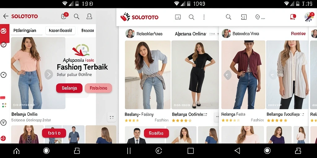 Antarmuka pengguna SOLOTOTO yang memudahkan belanja fashion online.